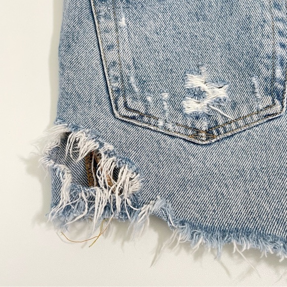 Agolde Parker Vintage Cut Off Distressed Denim High Rise Short Swapmeet 23 - Picture 14 of 16